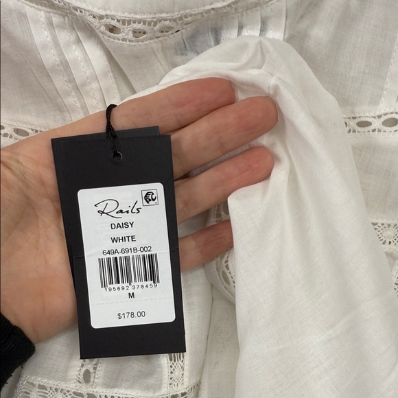 New Rails White 100% cotton Lace Detail Daisy short sleeve Blouse - Picture 10 of 16